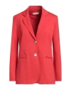 Dismero Woman Blazer Red Size L Viscose, Polyamide, Elastane In Red