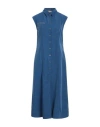Dismero Woman Midi Dress Pastel Blue Size L Modal, Polyester In Blue