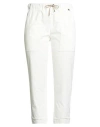 Dismero Woman Pants Ivory Size 12 Cotton, Elastane In White