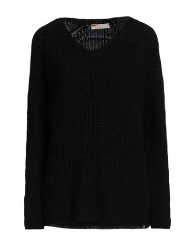 Dismero Woman Sweater Black Size Xl Merino Wool, Viscose, Polychloroprene, Cashmere