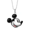 Disney 100th Anniversary Silver Plated Head Pendant, 18'' Chain In Metallic