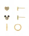 Disney 14k Gold Plated Earring Set In Multi