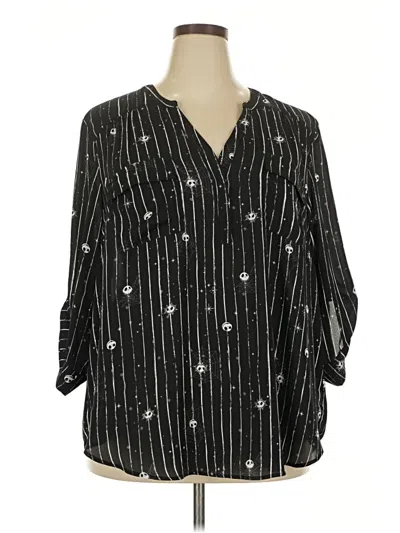 Pre-owned Disney 3/4 Sleeve Blouse In Black