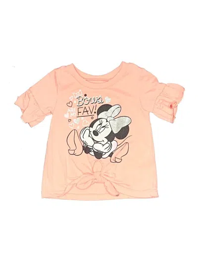 Pre-owned Disney Babies' 3/4 Sleeve Top Pink Sweetheart Neckline Tops