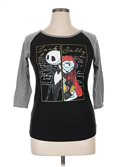 Pre-owned Disney 3/4 Sleeve T-shirt In Black