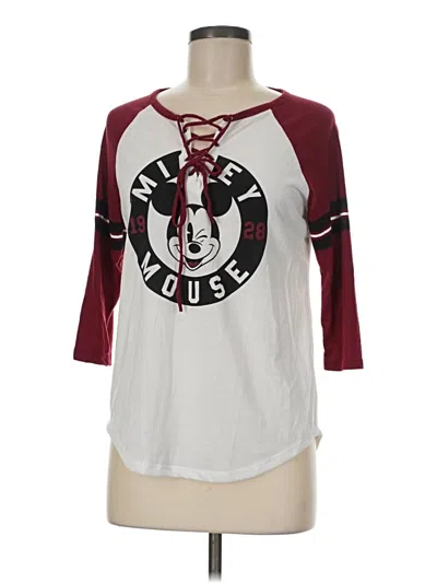 Pre-owned Disney 3/4 Sleeve T-shirt In Burgundy