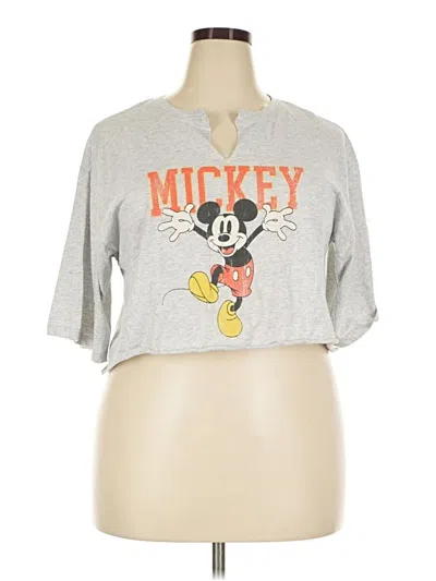 Pre-owned Disney 3/4 Sleeve T-shirt In Gray