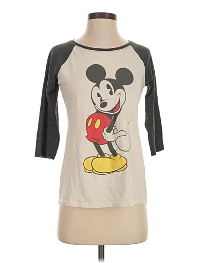 Pre-owned Disney 3/4 Sleeve T-shirt In Gray