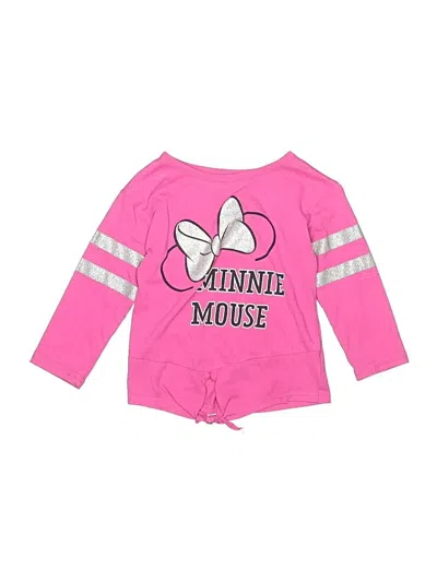 Pre-owned Disney Kids' 3/4 Sleeve T-shirt In Pink