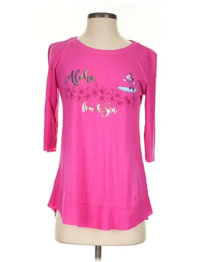 Pre-owned Disney 3/4 Sleeve T-shirt In Pink