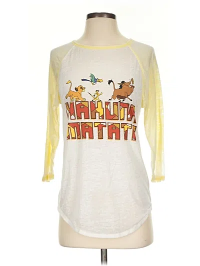 Pre-owned Disney 3/4 Sleeve T-shirt In Yellow