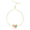 Disney Adjustable Heart Lariat Bracelet, 18kt Gold Plated In Gold