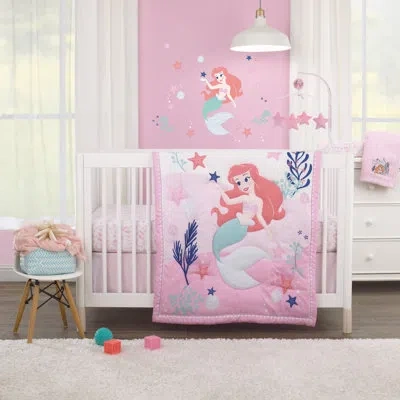 Disney Ariel - Cute By Nature 4 - Piece Crib Bedding Set In Pink
