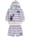 Disney Baby Boys 2-pc. Mickey Mouse Stripe Hoodie & Shorts Set