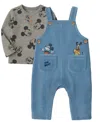Disney Baby Boys 2-piece Mickey Mouse Corduroy Top And Overall Set In Multi