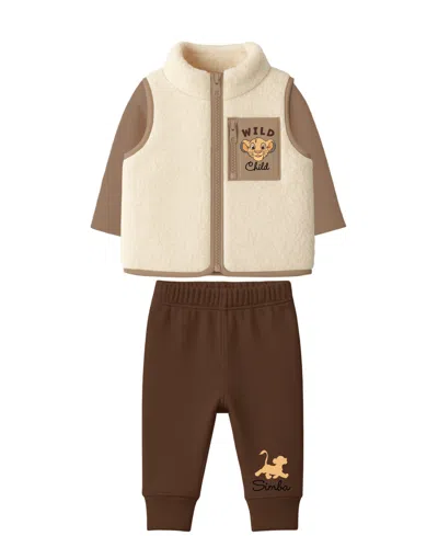 Disney Baby Boys 3-piece Lion King Vest, Top And Joggers Set In Multi