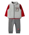 Disney Baby Boys 3-piece Mickey Vest, T-shirt And Joggers Set In Gray