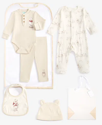 Disney Baby Boys 7-pc. Winnie The Pooh Sleep-n-play Gift Set In Beige