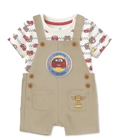 Disney Baby Boys' Cars T-shirt & Shortall, 2-piece Set In Brown