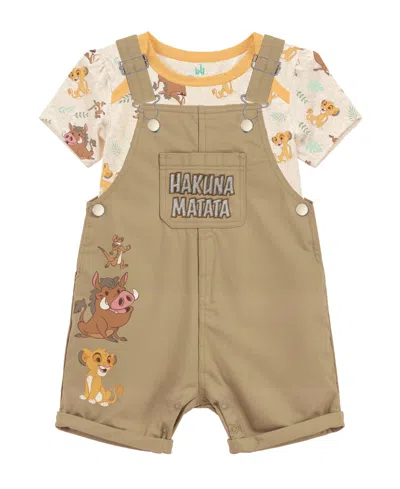 Disney Baby Boys' Lion King T-shirt & Shortall, 2-piece Set In Brown