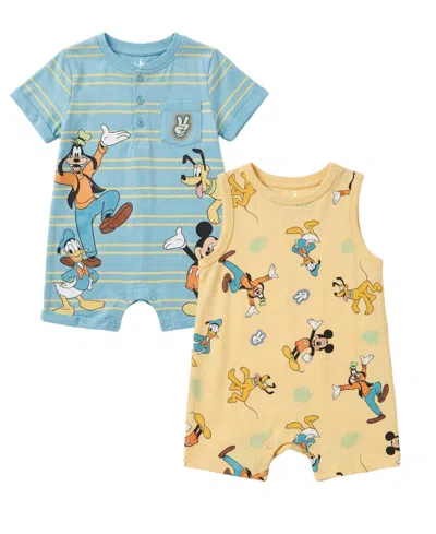 Disney Baby Boys' Mickey And Friends Character-print Romper, 2-pack In Multi