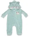 Disney Baby Boys Mickey Mouse Faux-fur Footed Pram Coverall In Blue