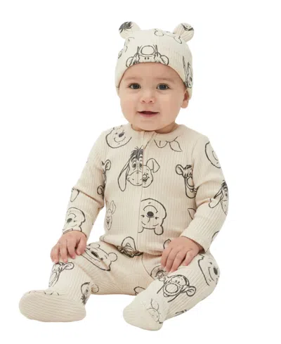 Disney Baby Boys' Or Baby Girls' Printed Sleep & Play Coverall And Hat In Neutral