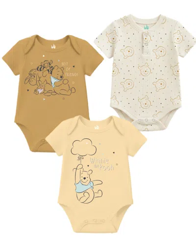 Disney Baby Boys' Or Baby Girls' Short-sleeve Bodysuit, 3-pack In Multi