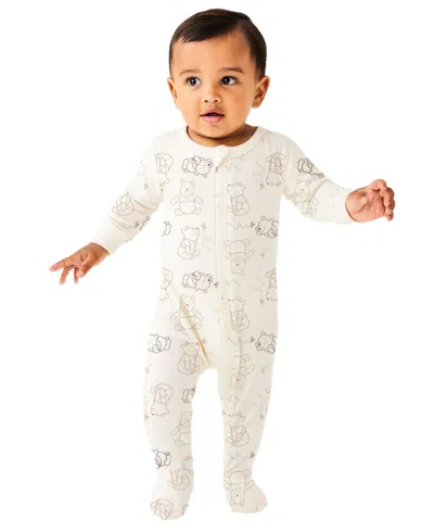Disney Baby Boys' Pooh Crewneck Sleep And Play In Neutral