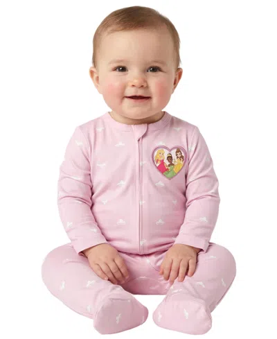 Disney Baby Girl Princess Sleep & Play Coverall In Pink