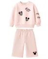 Disney Baby Girls 2-piece Mickey And Minnie Top And Pants Set In Pink