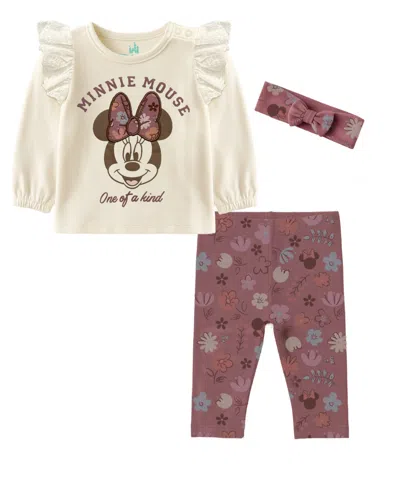 Disney Baby Girls 2-piece Minnie Mouse Top And Pants Set In Multi
