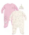 Disney Baby Girls 3-piece Marie The Cat Long Sleeve Coveralls And Hat Set In Multi