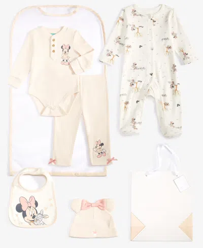 Disney Baby Girls 7-pc Minnie Sleep-n-play Gift Set In Pink