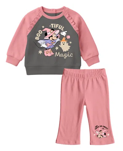 Disney Baby Girls' Minnie Mouse Halloween Graphic Sweatshirt And Joggers, 2-piece Set In Multi