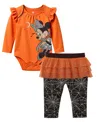 Disney Baby Girls Minnie Mouse Halloween Skeggings Set In Orange