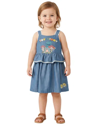 Disney Baby Girls' Toy Story Chambray Dress In Blue
