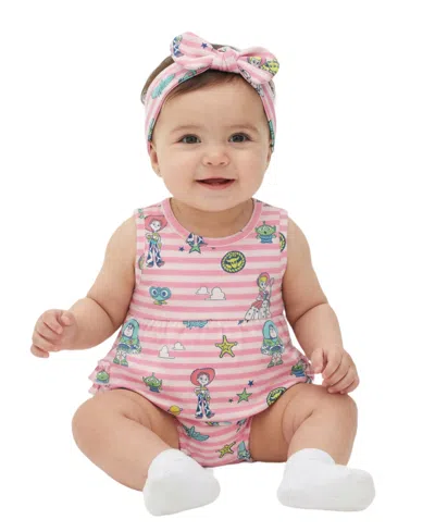 Disney Baby Girls' Toy Story Sunsuit With Headband, 2-piece Set In Multi