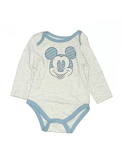 Pre-owned Disney Baby Babies' Long Sleeve Onesie In Gray