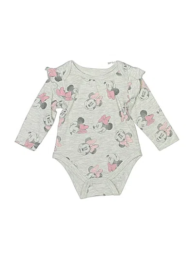 Pre-owned Disney Baby Babies' Long Sleeve Onesie In Gray