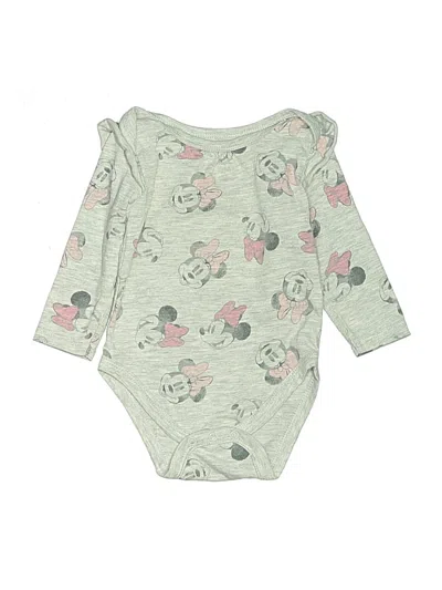Pre-owned Disney Baby Babies' Long Sleeve Onesie In Green