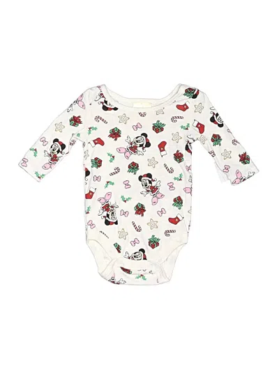 Pre-owned Disney Baby Babies' Long Sleeve Onesie In Ivory