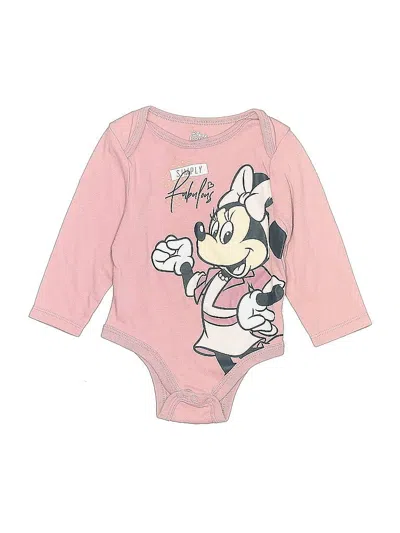 Pre-owned Disney Baby Kids' Long Sleeve Onesie In Pink