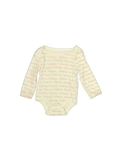 Pre-owned Disney Baby Babies' Long Sleeve Onesie In White