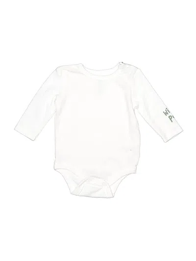 Pre-owned Disney Baby Babies' Long Sleeve Onesie In White