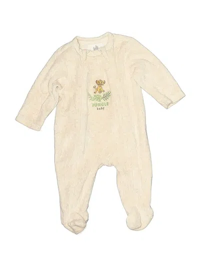 Pre-owned Disney Baby Kids' Long Sleeve Onesie In White