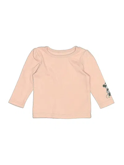 Pre-owned Disney Baby Babies' Long Sleeve Top Pink Crew Neck Tops