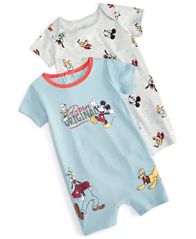 Disney Baby Mickey Mouse, Donald Duck, Goofy And Pluto Printed Rompers, Pack Of 2 In Assorted