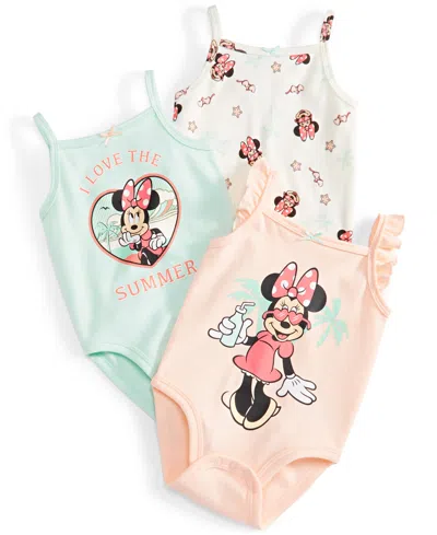 Disney Baby Minnie Mouse Bodysuits, Pack Of 3 In Assorted