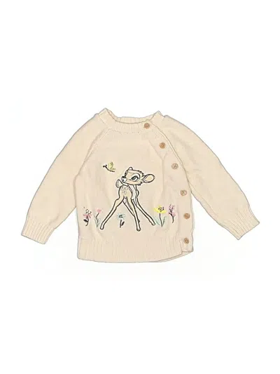 Pre-owned Disney Baby Babies' Pullover Sweater In White